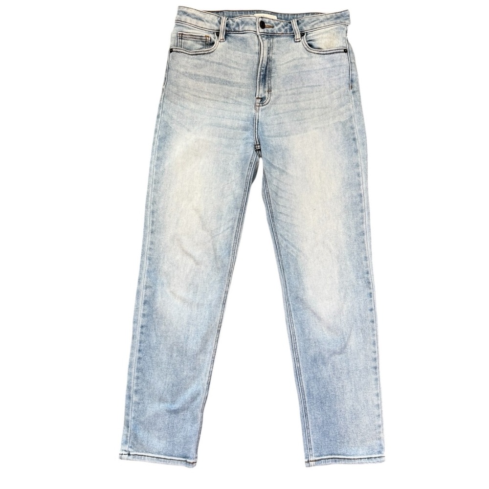 Carly Jean Los Angeles Size 11 Straight Leg High Rise Blue Stretch Denim Jeans